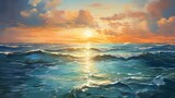 Fototapeta  - Sun reflections on the sea: a bright and beautiful seascape for calming and uplifting designs