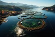 Fishermen cultivate and research salmon in organic farms, catch salmon to sell in market, dishes in restaurants.