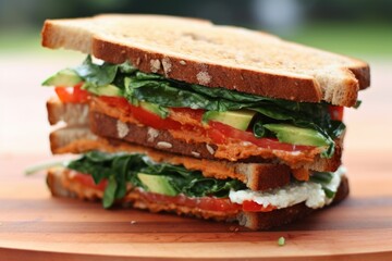 Poster - close-up of a tomato-avocado sandwich