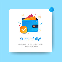 Wall Mural - successfully payment pop up banner design, themes and template. professional web design, full set of