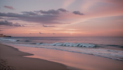 Wall Mural - Blurred defocused sunset sky and ocean nature background.