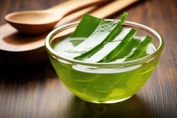 Canvas Print - a bowl of aloe vera gel