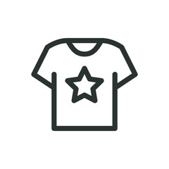 Poster - Merchandiser's branded clothing isolated icon, merchandise t-shirt vector icon with editable stroke