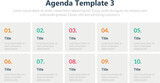 Fototapeta  - Agenda infographics template, Agenda templates, presentation agenda. Vector template design. Editable template of presentation slide representing company agenda, 