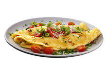Homestyle Breakfast Favorite Omelette Isolated On Transparent Background.