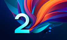 Number 2 Logo Icon Design, 2nd Birthday Logo Number, Anniversary 2