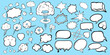 Set of cartoon clouds,explosions. Design elements for comics, merch and other graphic designs.