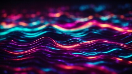 Wall Mural - waves neon purple blue and pink background concept