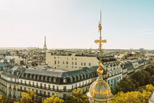 France, Ile-De-France, Paris, Residential District With Ornamental Dome In Foreground
