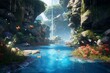 Exploring underwater wonderlands: butterfly ventures into waterfall portals with unreal engine 5. Generative AI