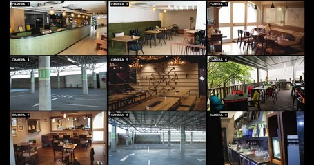 Wall Mural - screens with cctv surveillance camera views