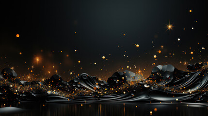 Beautiful abstract sparkling black and gold background design illustration