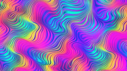 Wall Mural - seamless psychedelic rainbow ridged topological map pattern background texture. trippy hippy abstrac