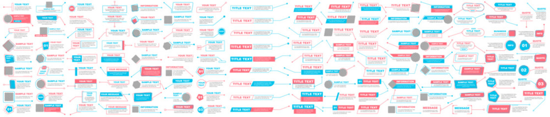 Digital callouts layout template. Callout bar label and source for advertising. Vector elements