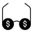 Solid Dollar eyeglass icon