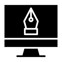 Canvas Print - Solid Monitor pen tool icon