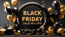 Black Friday Sale Poster Made Of Foil Balloon Letters