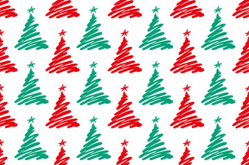 Wall Mural - Holiday background. Christmas seamless pattern. Xmas, New year background. Print for wrapping paper web textile. Vector illustration.