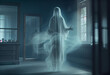 Floating Ghost Evil Spirit in a Derelict Asylum Hospital 3d Illustration