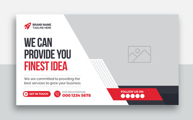 Wall Mural - Business youtube thumbnail and web banner template
