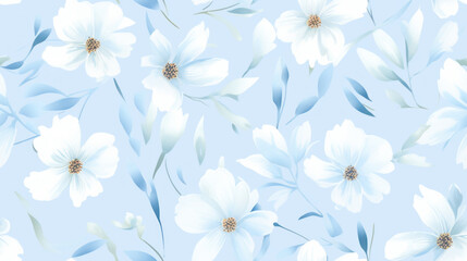 floral watercolor background light blue