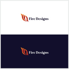 Canvas Print - Letter FD for fire drop logo icon vector template on dark background