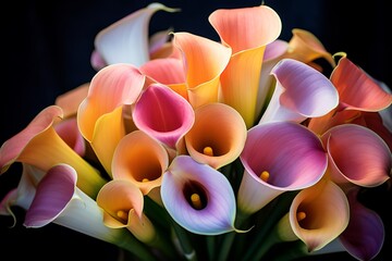 Sticker - calla flowers in beautiful bouquet