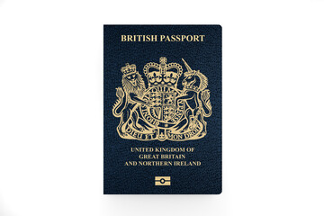 British passport isolated on white background