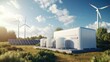 Hydrogen energy storage tank for clean electricity generation Solar energy and wind turbines