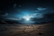 Quiet desert dune bathed in moonlight, Generative AI