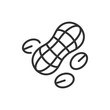 Peanuts in the shell, linear icon. Line with editable stroke