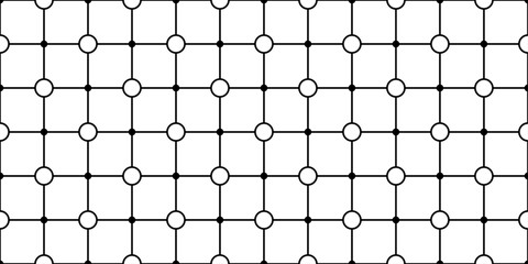 Poster - Grid with points at intersections. Vector grid of squares, points at intersections. Seamless geometric pattern.