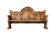 Wooden Church Pew Isolated On Transparent Background