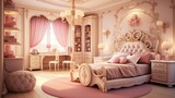 Fototapeta Londyn - cute child room interior design for little princess