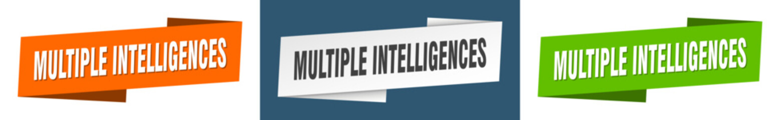 multiple intelligences banner. multiple intelligences ribbon label sign set