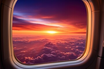 Sticker - Airplane interior with window view