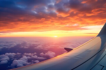 Wall Mural - Sunrise, the view from the aiplane