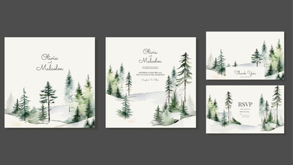 Woodland Style Wedding Invitation Template