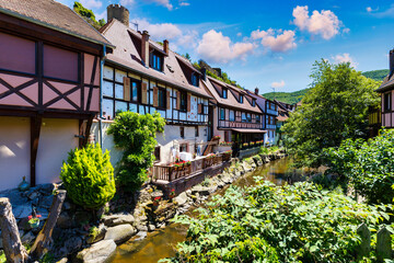 Wall Mural - Kaysersberg in Alsace, one of the most beautiful villages of France. Kaysersberg in Alsace in the department of Haut-Rhin of the Grand Est region of France. Small village of Kaysersberg in Alsace.