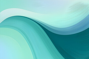 Wall Mural - Dynamic Banner Design With Light Sea Green, Midnight Blue and Strong Blue Colors. Dynamic Curved Lines With Fluid Flowing Waves and Curves.