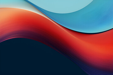 Wall Mural - Modern Colorful Curves Graphic With Indian Red, Steel Blue and Dark Gray Colors. Can Be Used as Header or Banner.