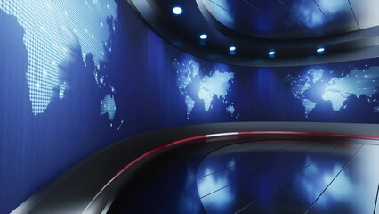 Wall Mural - 3D Virtual Studio, News Studio Background