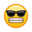 Grimace on the face with sunglasses Large size of yellow emoji smile