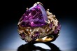 sparkling gemstone in vibrant purplish hue. Generative AI