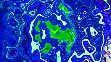 Wall Mural - Abstract pattern shape moving shiny liquid . Seamless wavy dynamic smooth creative texture liquid