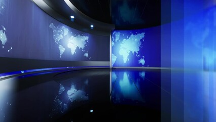 Wall Mural - 3D Virtual Studio, News Studio Background