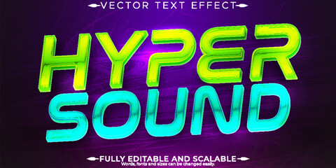 Wall Mural - Sound music text effect, editable bar and club text style