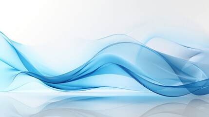 Wall Mural - Transparent flowing waveform on white background. Abstract concept.