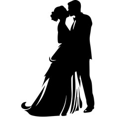 Wall Mural - wedding couple silhouette vector template design