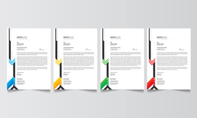 Wall Mural - Business Corporate letterhead layout, Simple letterhead design With a various color print-ready Design template.